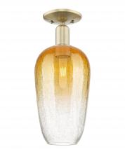 Innovations Lighting 716-1C-AB-G484-7AM - Brookhaven Flute - 1 Light - 6 inch - Antique Brass - Semi-Flush Mount