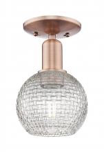 Innovations Lighting 716-1C-AC-G122C-6CL - Athens - 1 Light - 6 inch - Antique Copper - Semi-Flush Mount