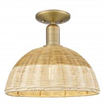 Innovations Lighting 716-1C-BB-NBD2-12-NAT - Natural Ballston Dome - 1 Light - 6 inch - Brushed Brass - Semi-Flush Mount