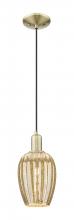 Innovations Lighting 716-1P-AB-G457-6ME - Preston Flute - 1 Light - 6 inch - Antique Brass - Cord hung - Mini Pendant