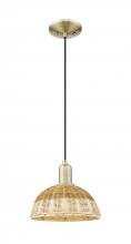 Innovations Lighting 716-1P-AB-NBD2-9-NAT - Natural Ballston Dome - 1 Light - 6 inch - Antique Brass - Cord hung - Mini Pendant