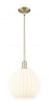 Innovations Lighting 716-1S-AB-G1217-12WV - White Venetian - 1 Light - 12 inch - Antique Brass - Stem hung - Mini Pendant
