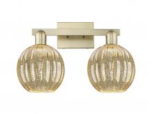 Innovations Lighting 716-2W-AB-G458-7ME - Preston Globe - 2 Light - 16 inch - Antique Brass - Bath Vanity Light