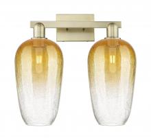 Innovations Lighting 716-2W-AB-G484-7AM - Brookhaven Flute - 2 Light - 16 inch - Antique Brass - Bath Vanity Light