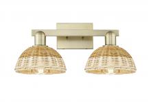 Innovations Lighting 716-2W-AB-NBD2-75-NAT - Natural Ballston Dome - 2 Light - 16 inch - Antique Brass - Bath Vanity Light
