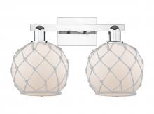 Innovations Lighting 716-2W-PC-G121-8RW - Farmhouse Rope - 2 Light - 19 inch - Polished Chrome - Bath Vanity Light