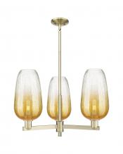 Innovations Lighting 716-3CR-AB-G484-7AM - Brookhaven Flute - 3 Light - 18 inch - Antique Brass - Pendant