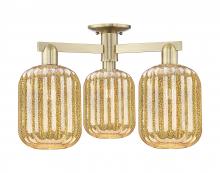 Innovations Lighting 716-3F-AB-G460-7ME - Preston Cylinder - 3 Light - 6 inch - Antique Brass - Semi-Flush Mount
