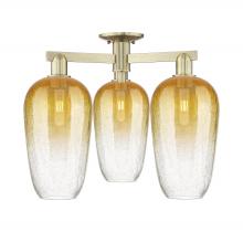 Innovations Lighting 716-3F-AB-G484-7AM - Brookhaven Flute - 3 Light - 6 inch - Antique Brass - Semi-Flush Mount