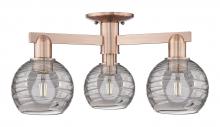 Innovations Lighting 716-3F-AC-G1213-6SM - Athens Deco Swirl - 3 Light - 6 inch - Antique Copper - Semi-Flush Mount
