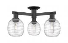 Innovations Lighting 716-3F-BK-G1013 - Belfast - 3 Light - 24 inch - Matte Black - Semi-Flush Mount