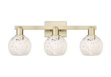 Innovations Lighting 716-3W-AB-G1216-6WM - White Mouchette - 3 Light - 25 inch - Antique Brass - Bath Vanity Light