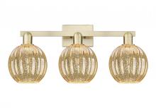 Innovations Lighting 716-3W-AB-G458-7ME - Preston Globe - 3 Light - 26 inch - Antique Brass - Bath Vanity Light