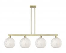 Innovations Lighting 716-4I-AB-G1216-10WM - White Mouchette - 4 Light - 53 inch - Antique Brass - Stem hung - Island Light