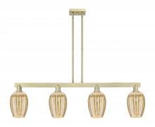 Innovations Lighting 716-4I-AB-G457-6ME - Preston Flute - 4 Light - 48 inch - Antique Brass - Stem hung - Island Light