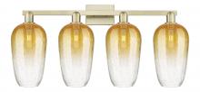 Innovations Lighting 716-4W-AB-G484-7AM - Brookhaven Flute - 4 Light - 36 inch - Antique Brass - Bath Vanity Light