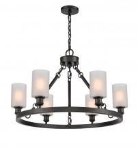 Innovations Lighting 830-BK-G801-LED - Clymer - 6 Light - 30 inch - Matte Black - Chain Hung - Chandelier