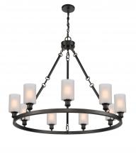 Innovations Lighting 840-BK-G801-LED - Clymer - 9 Light - 40 inch - Matte Black - Chain Hung - Chandelier