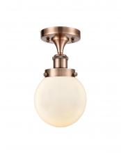 Innovations Lighting 916-1C-AC-G201-6-LED - Beacon - 1 Light - 6 inch - Antique Copper - Semi-Flush Mount