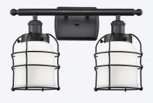 Innovations Lighting 916-2W-BK-G51-CE-LED - Bell Cage - 2 Light - 16 inch - Matte Black - Bath Vanity Light