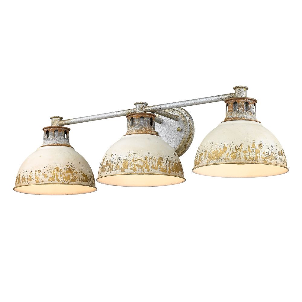 Golden Lighting Kinsley 3-light Vanity in Antique Ivory shade