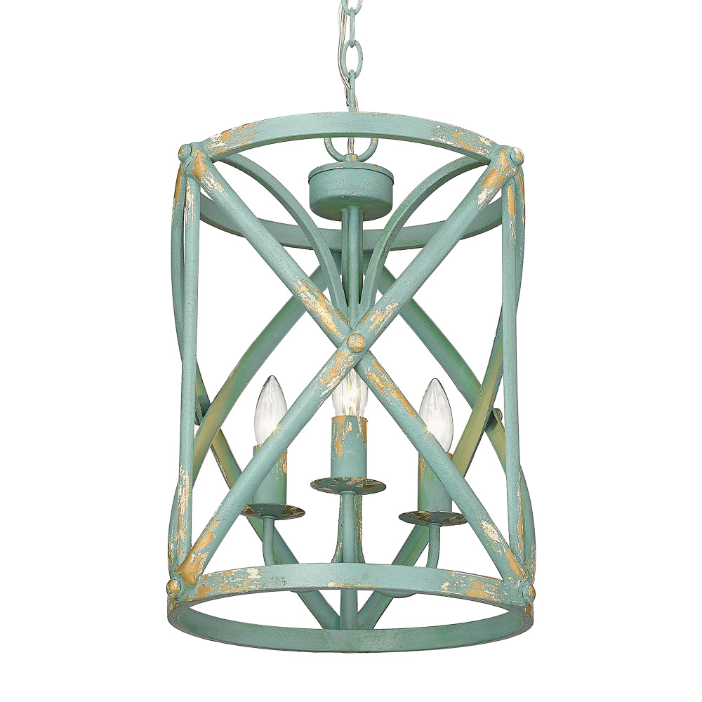 Golden Lighting Alcott 3-light Pendant in Antique Teal