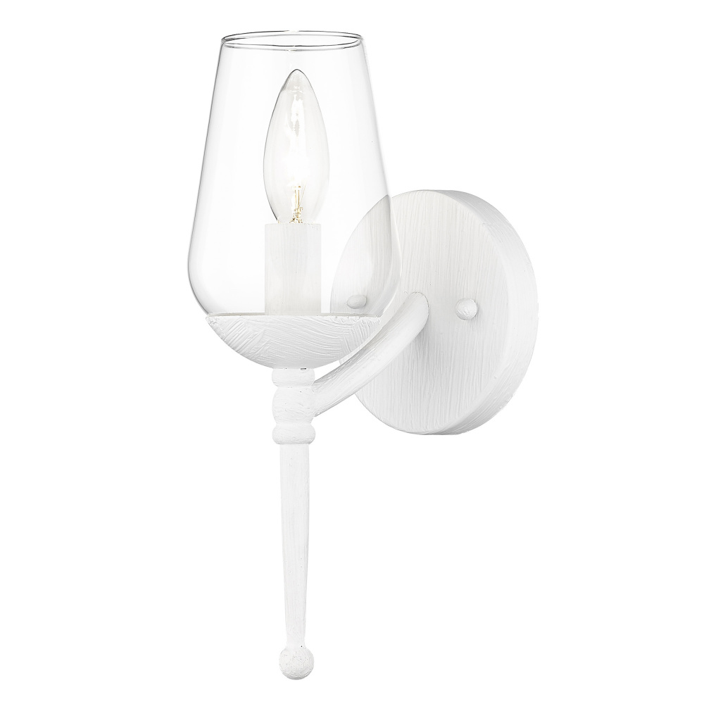 Golden Lighting Regent 1-light Wall Sconce in Textured White Plaster