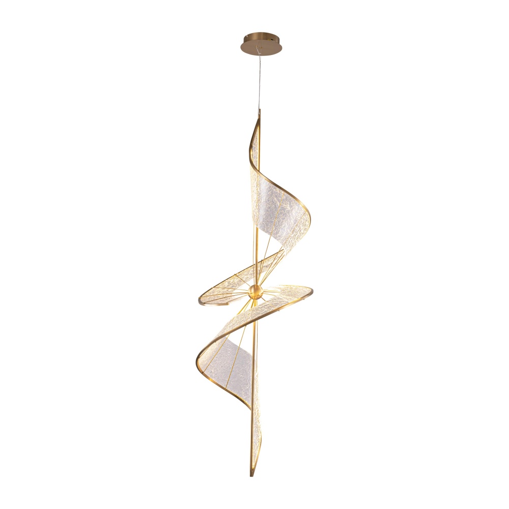 Ziva by Golden Lighting Aurora Integrated LED 71&#34;H Pendant in Brushed Champagne
