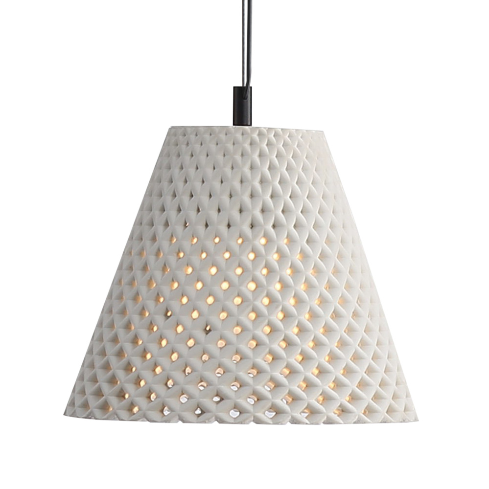 Golden Lighting Clarus 10in Integrated LED Pendant in White Sandstone Cement