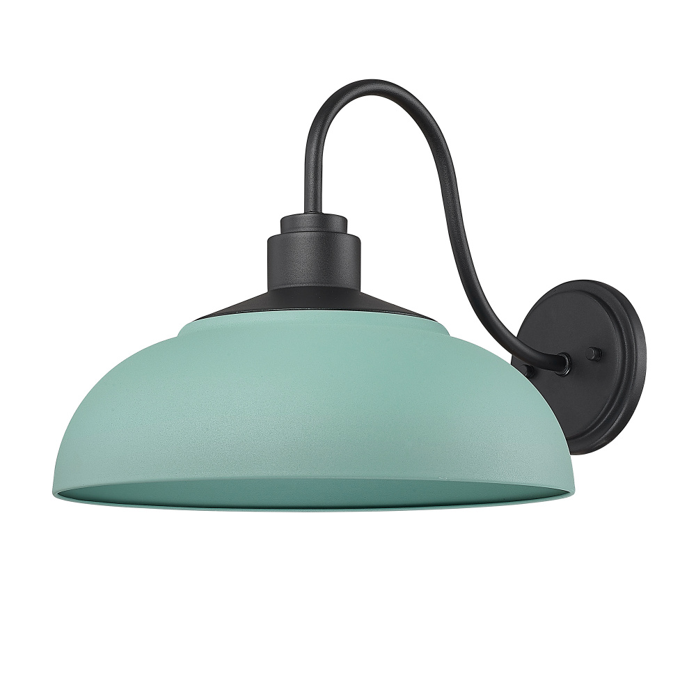 Yep by Golden Lighting Levitt 1-light Outdoor Wall in Natural Black and Natural Teal shade