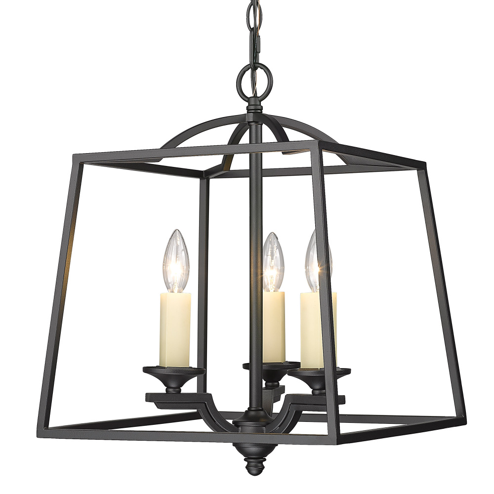 Golden Lighting Athena 3-light Pendant in Natural Black