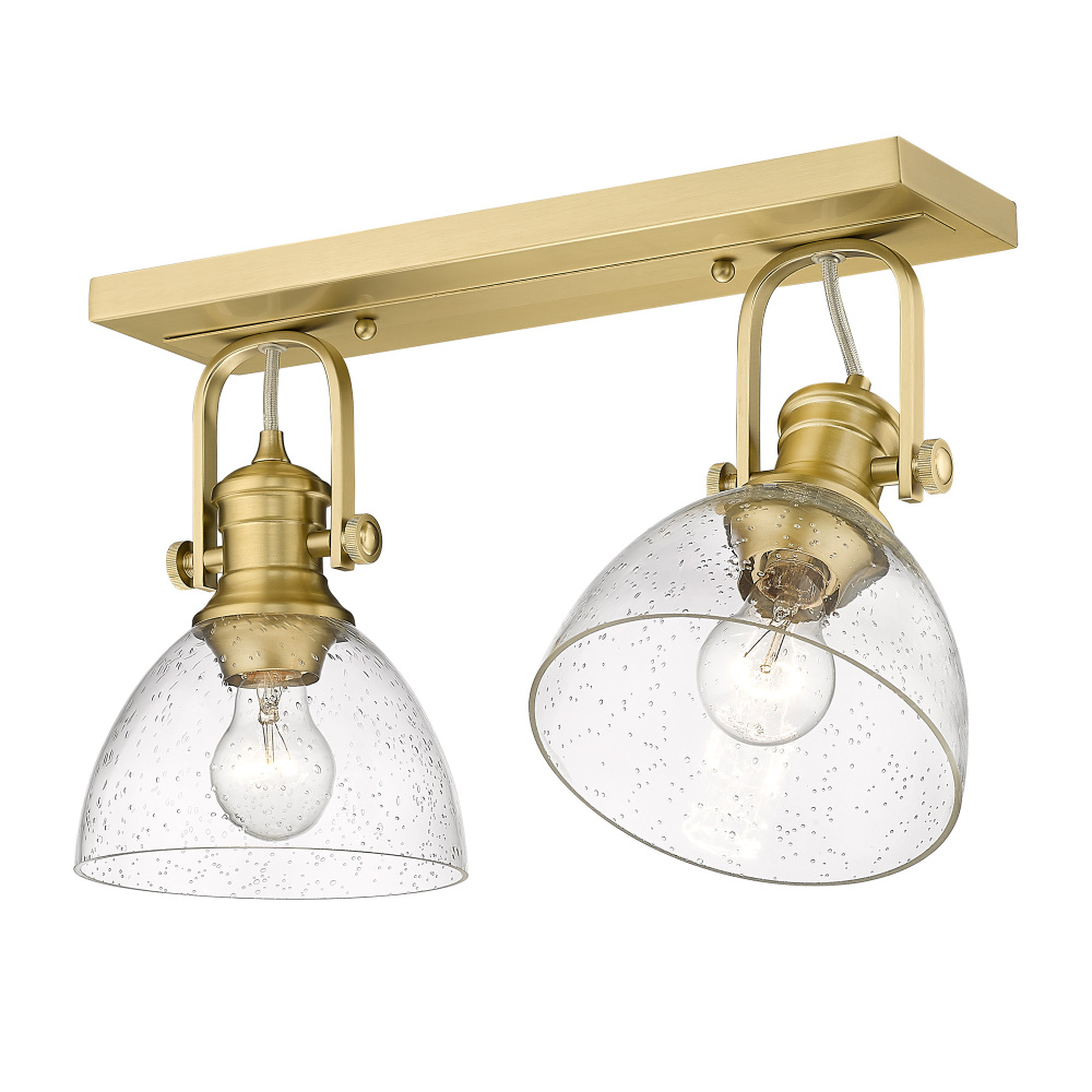 Yep by Golden Lighting Hines 2-light Semi-Flush Mount in Brushed Champagne Brass