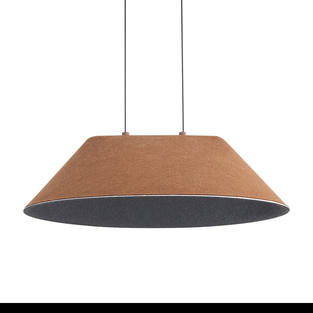 Golden Lighting Faroe 21in Integrated LED Pendant in Coffee/Black Felt