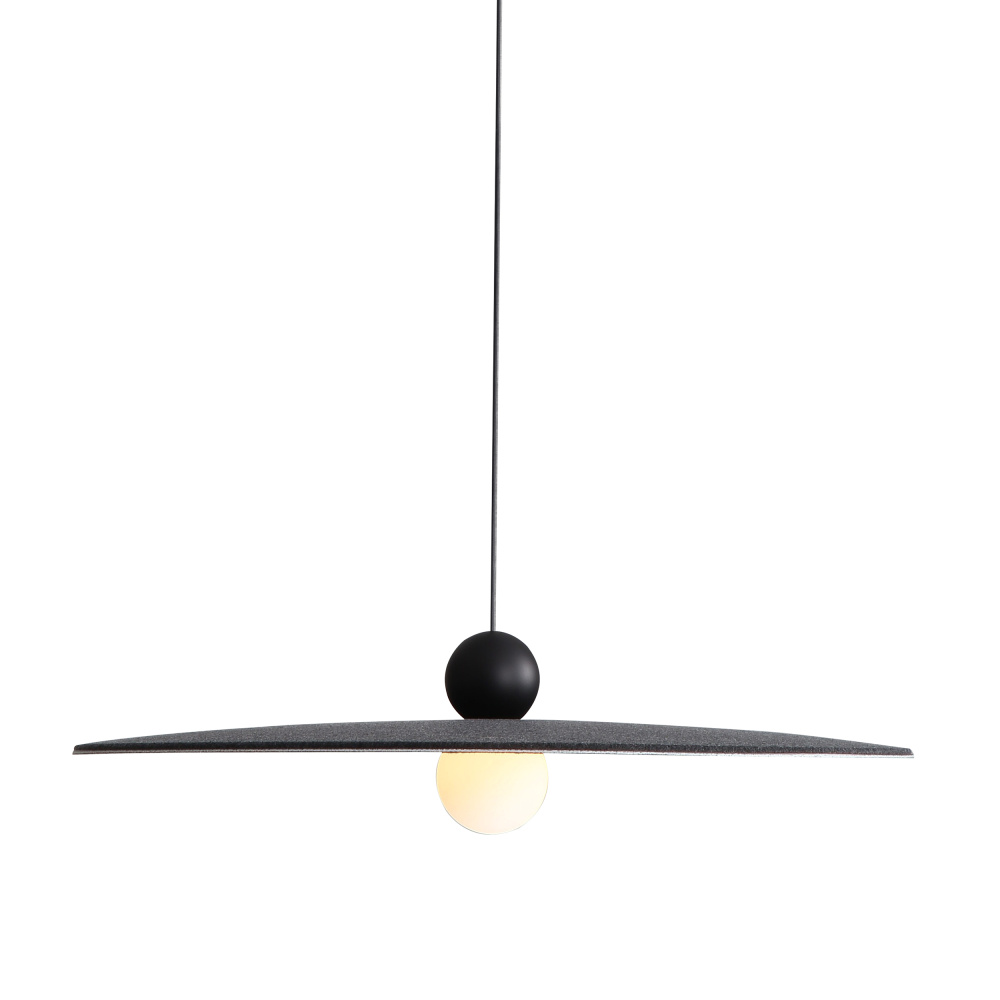 Golden Lighting Faroe 24in Integrated LED Pendant in Flecked Black/Grey Felt