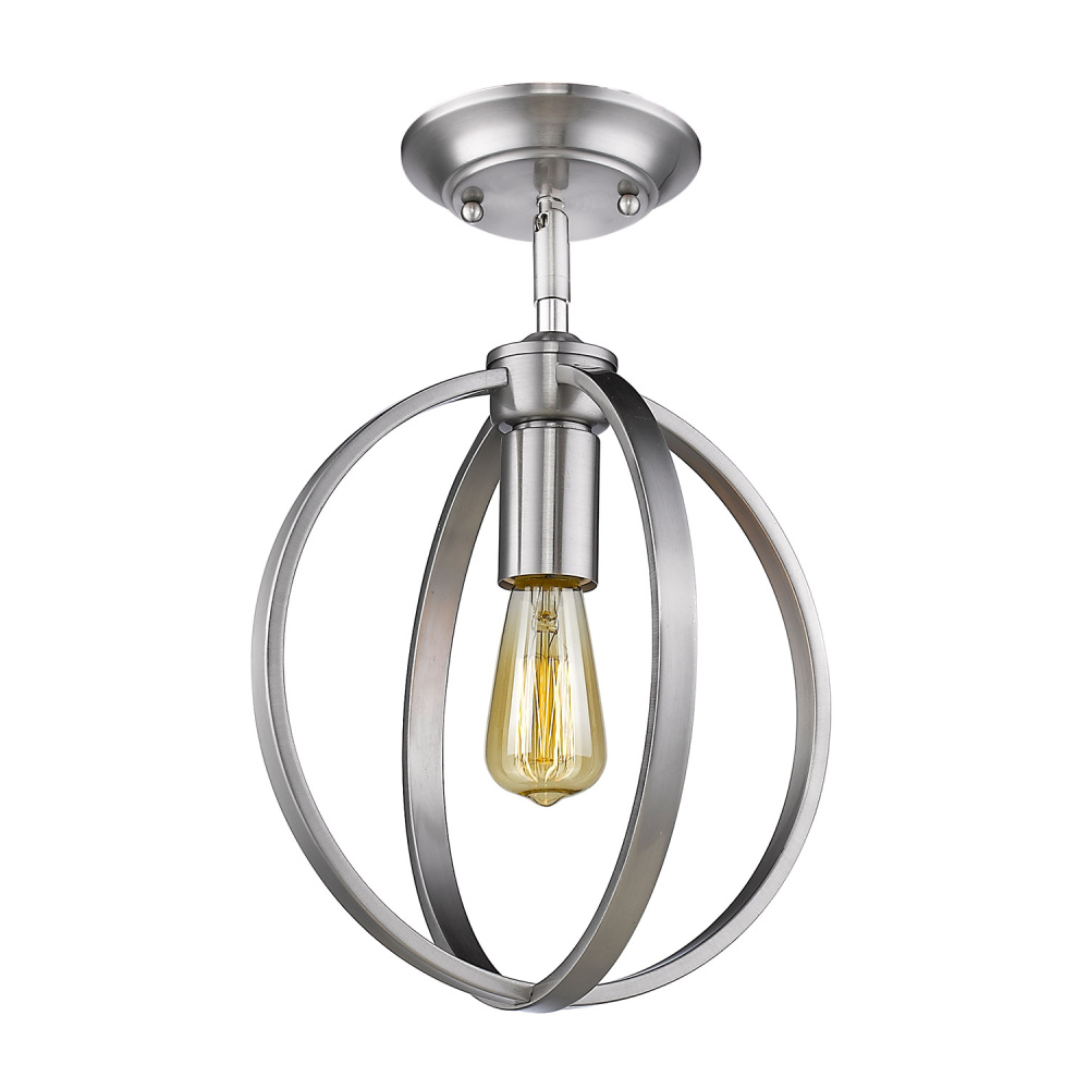 Golden Lighting Colson 1-light Semi-Flush Mount in Pewter