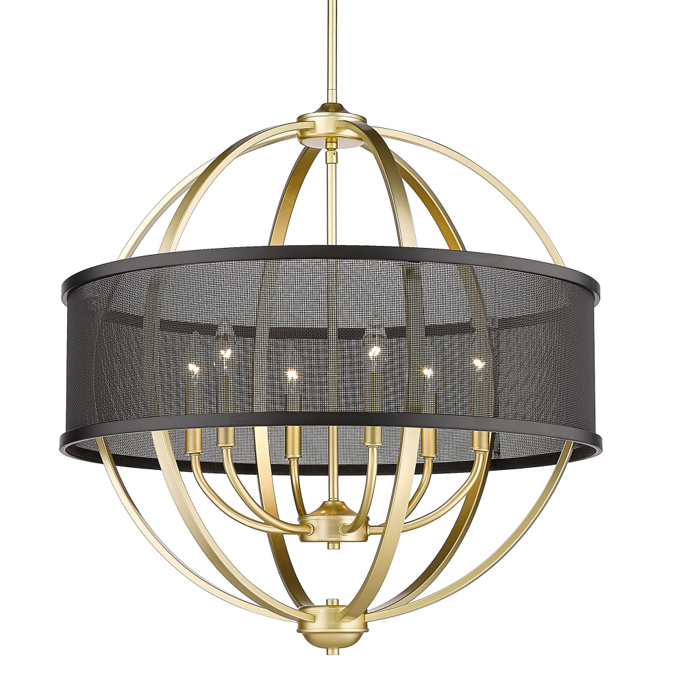 Golden Lighting Colson 6-light Chandelier in Olympic Gold and Matte Black shade