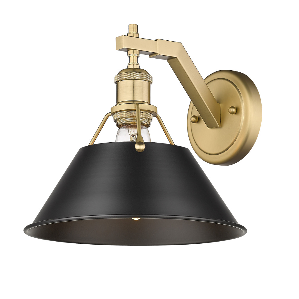Yep by Golden Lighting Orwell 1-light Wall Sconce in Brushed Champagne Brass and Matte Black shade