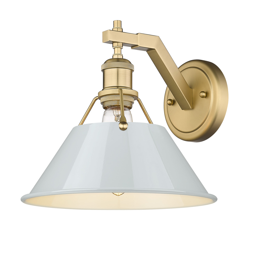Yep by Golden Lighting Orwell 1-light Wall Sconce in Brushed Champagne Brass and Dusky Blue shade