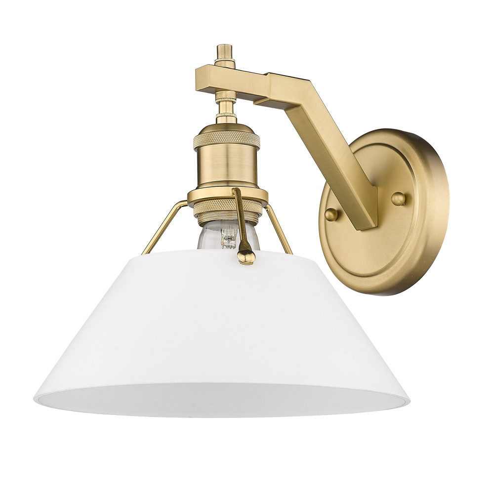 Yep by Golden Lighting Orwell 1-light Wall Sconce in Brushed Champagne Brass and Opal Glass