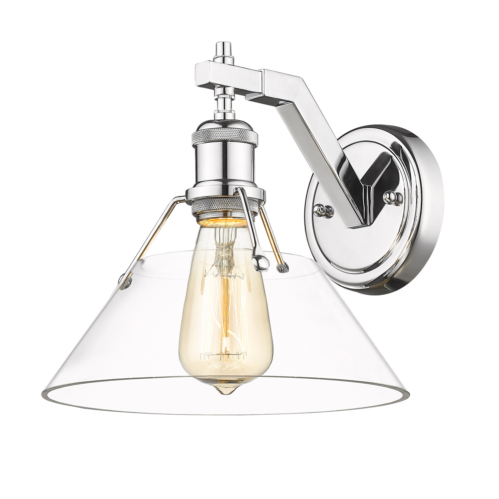 Yep by Golden Lighting Orwell 1-light Wall Sconce in Chrome and Clear Glass