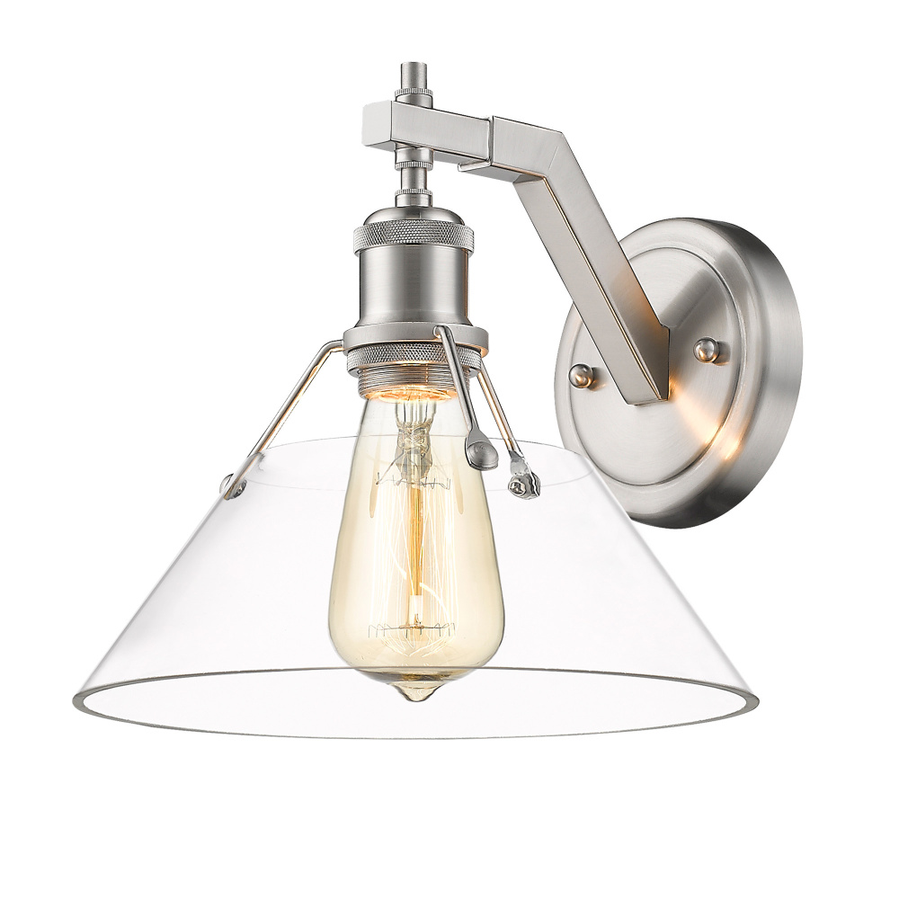 Yep by Golden Lighting Orwell 1-light Wall Sconce in Pewter and Clear Glass