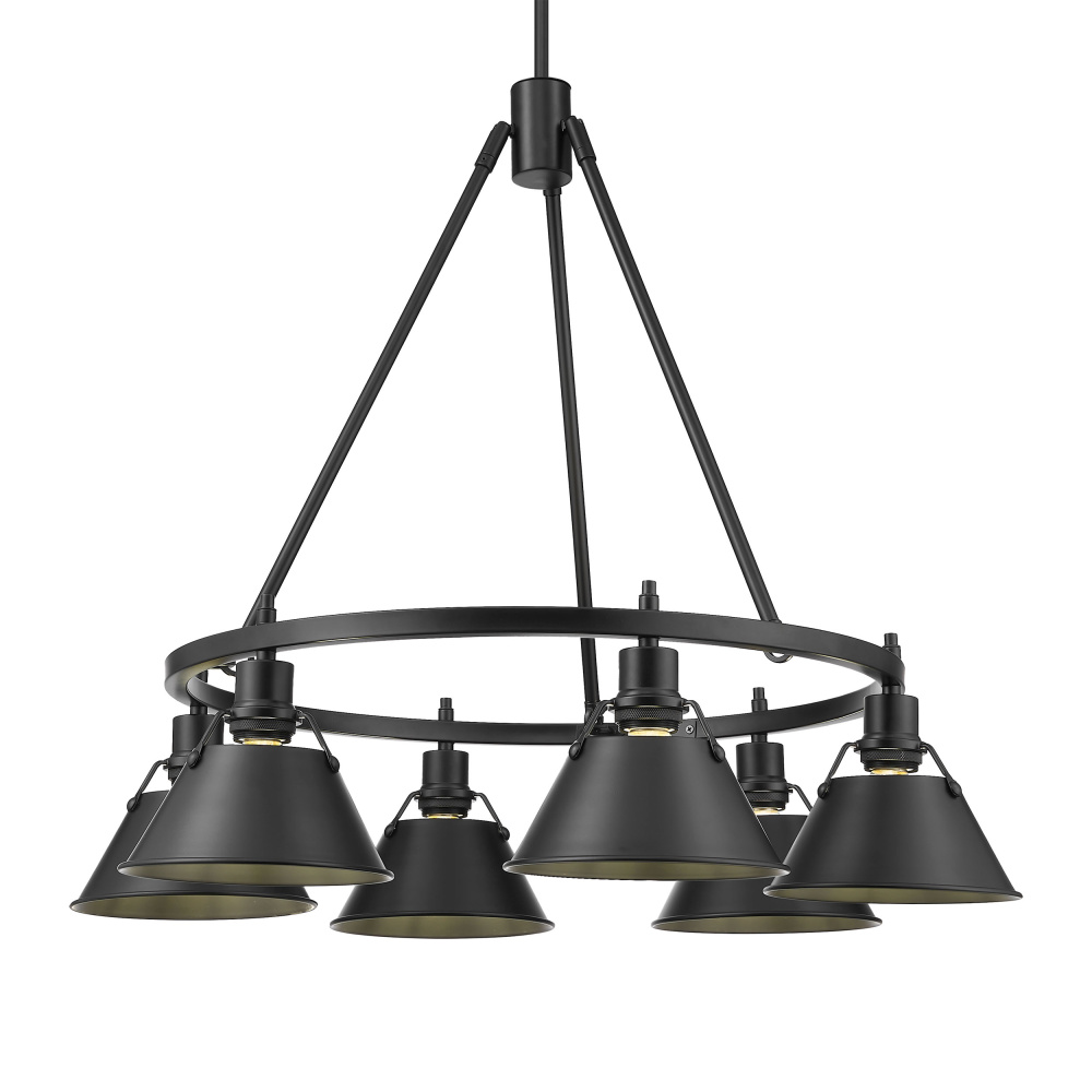 Yep by Golden Lighting Orwell 6-light Chandelier in Matte Black