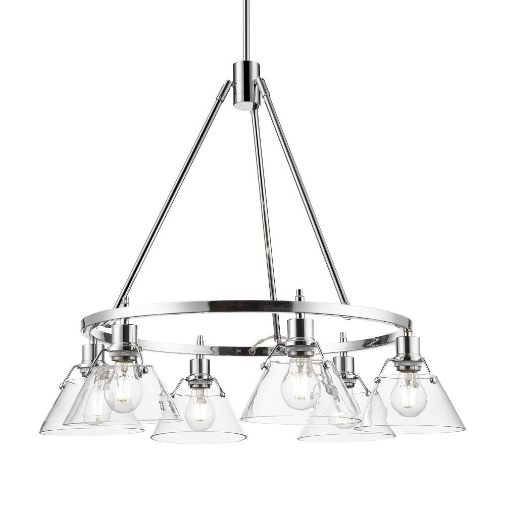 Yep by Golden Lighting Orwell 6-light Chandelier in Chrome and Clear Glass