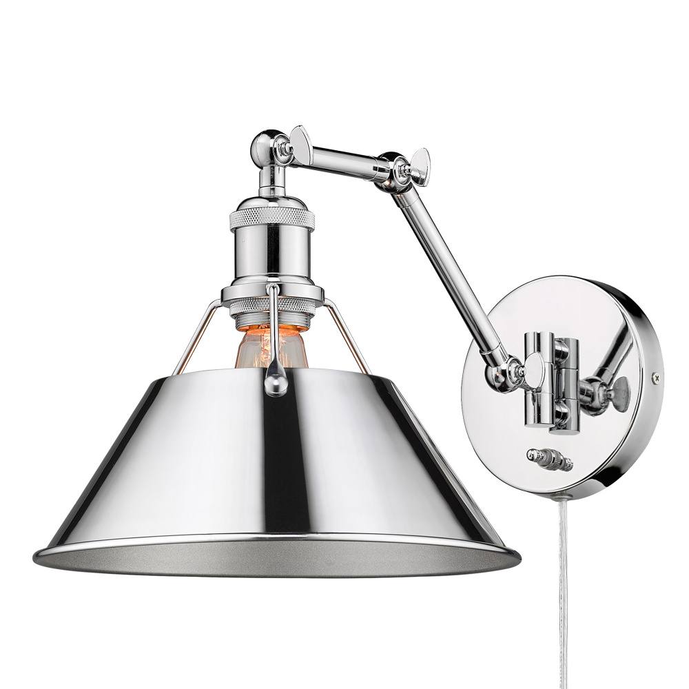 Yep by Golden Lighting Orwell 1-light Swing Arm Wall Lamp in Chrome