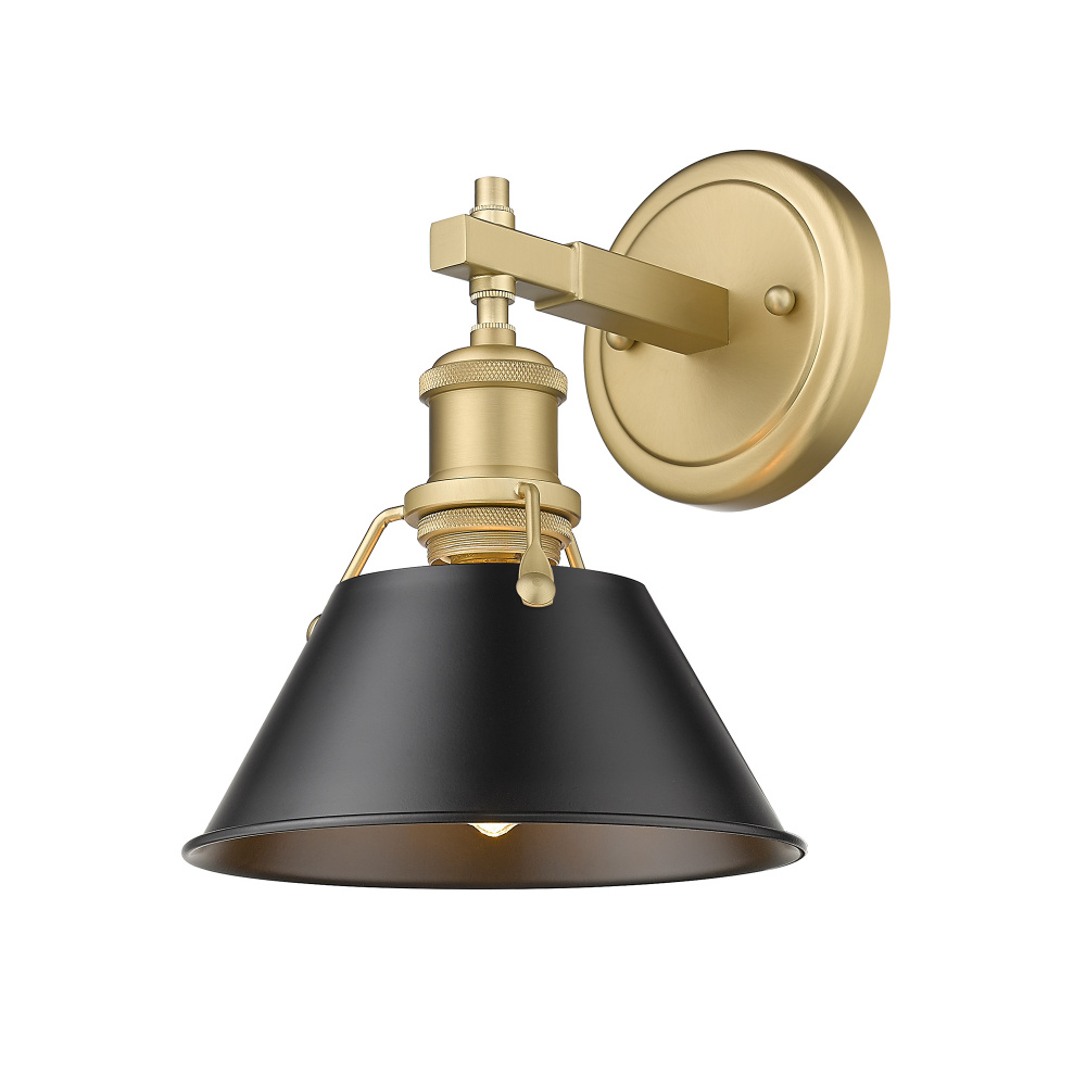 Yep by Golden Lighting Orwell 1-light Vanity in Brushed Champagne Brass and Matte Black shade