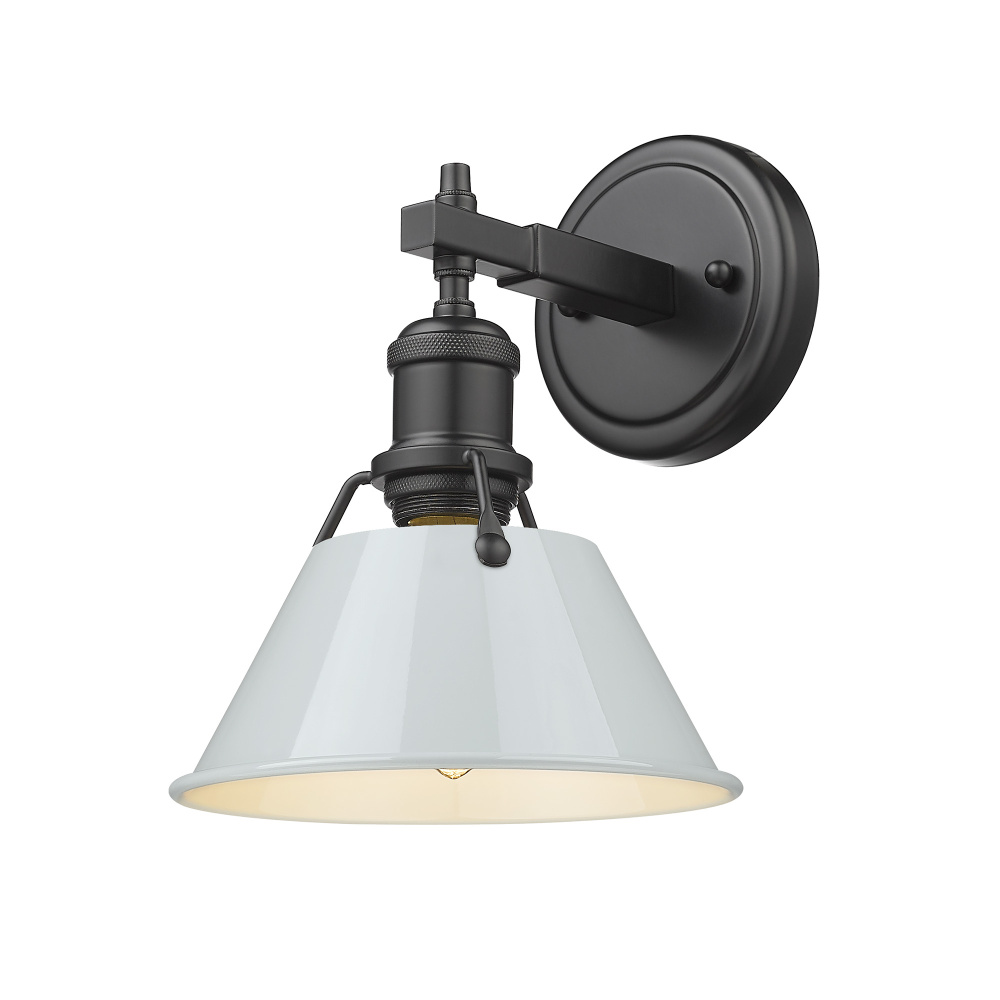 Yep by Golden Lighting Orwell 1-light Vanity in Matte Black and Dusky Blue shade