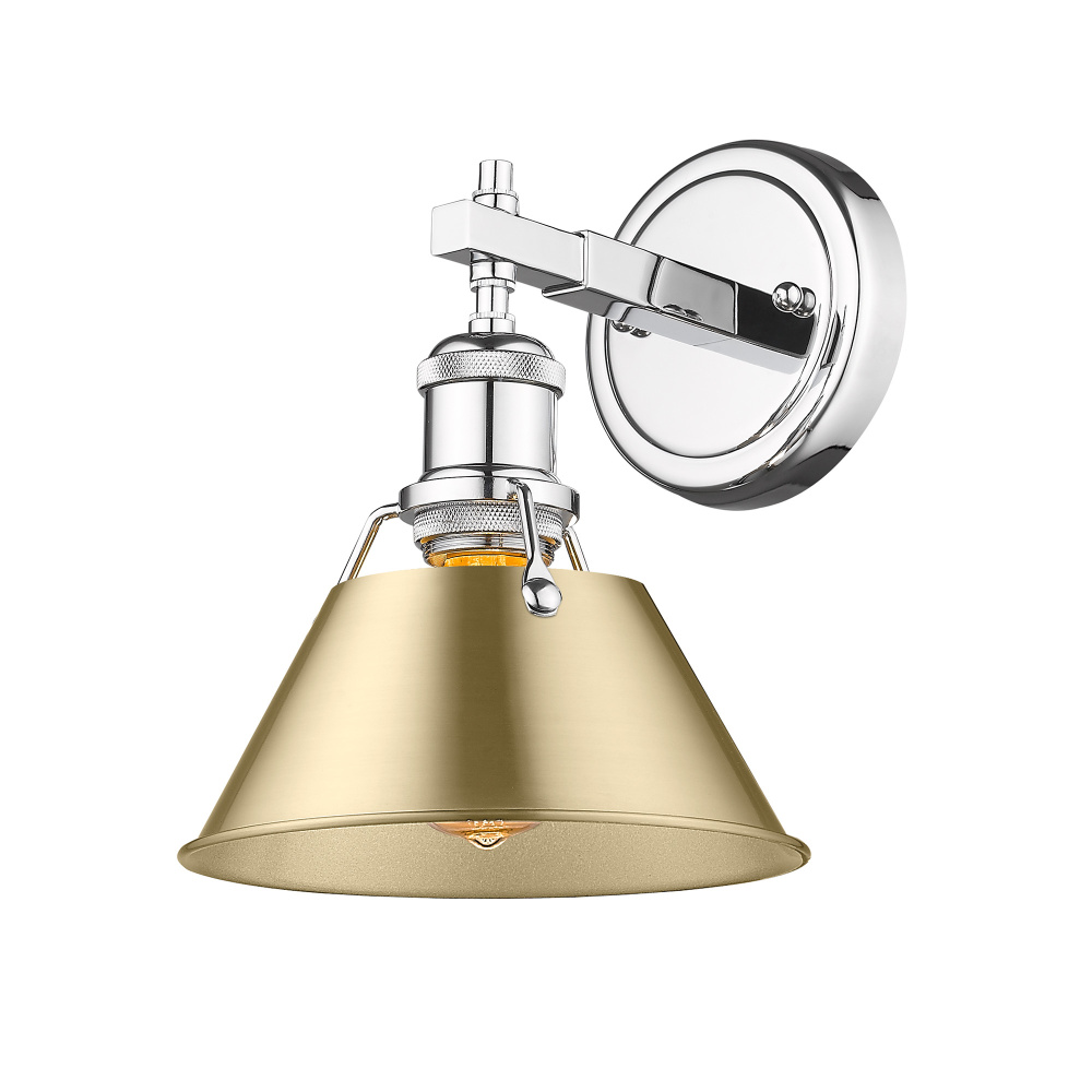 Yep by Golden Lighting Orwell 1-light Vanity in Chrome and Brushed Champagne Brass shade