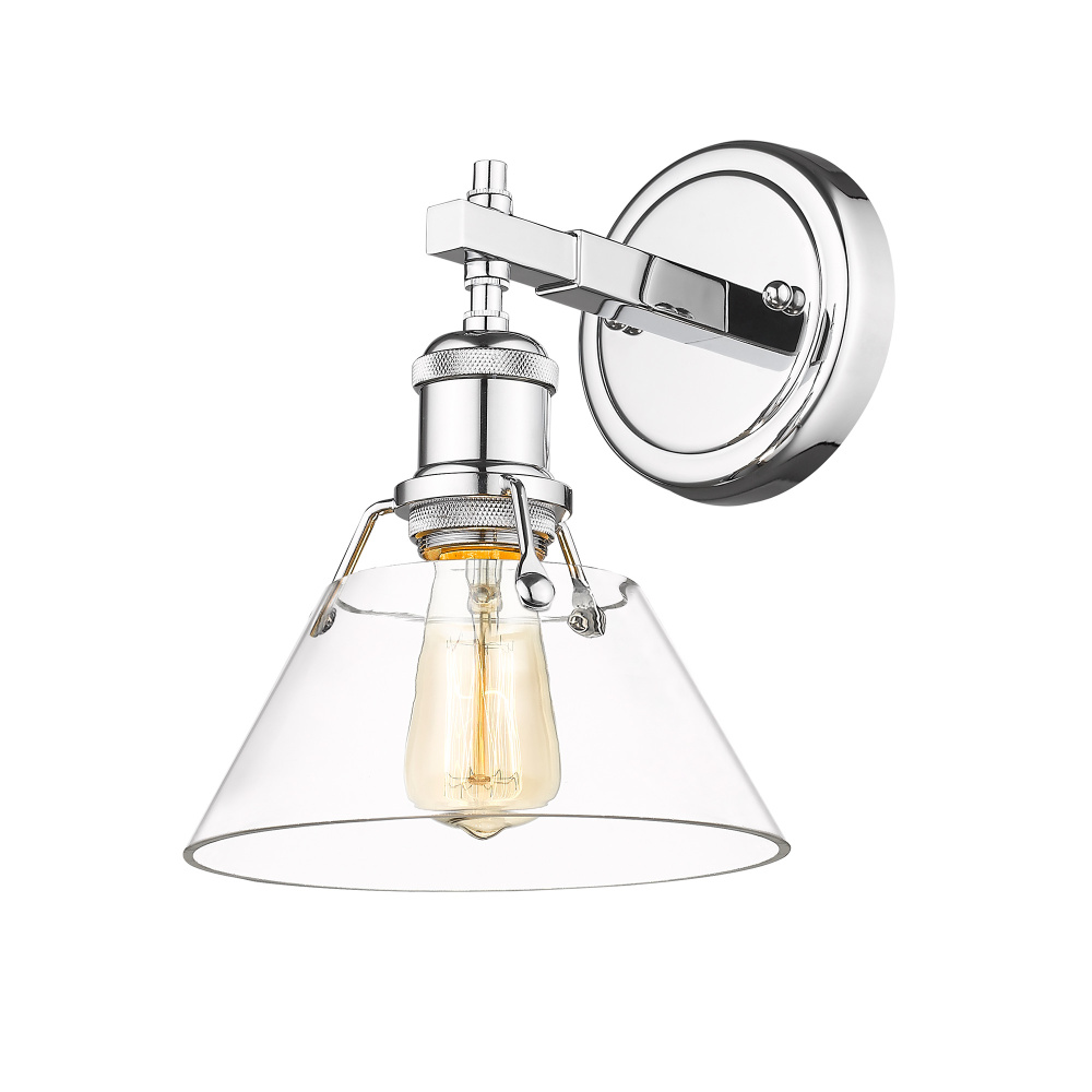 Yep by Golden Lighting Orwell 1-light Vanity in Chrome and Clear Glass