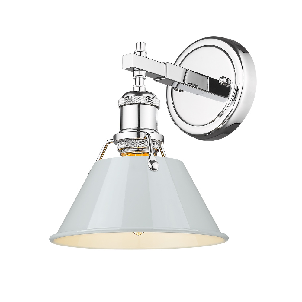 Yep by Golden Lighting Orwell 1-light Vanity in Chrome and Dusky Blue shade