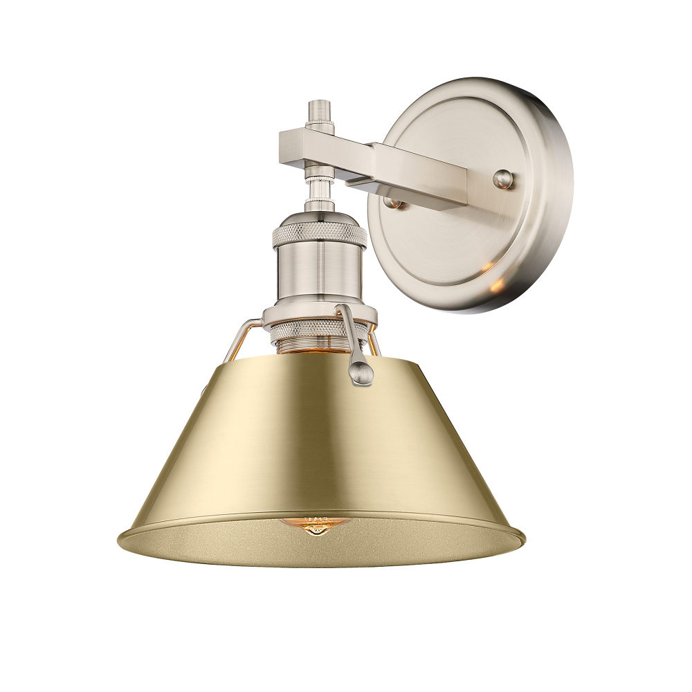 Yep by Golden Lighting Orwell 1-light Vanity in Pewter and Brushed Champagne Brass shade